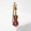 Брошь "Скрипка", цвет красно-белый, цвет золотистый Брошь "Скрипка", цвет красно-белый, цвет золотистый