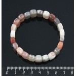 Браслет из агата серо-коричневого, огранка, овал 14х9мм