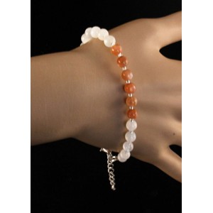 Браслет из лунного камня, 3 цвета, шарик 6мм, на застежке