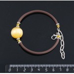 Браслет из селенита на струнке, шарик 14-16мм