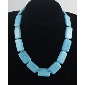 Бусы из бирюзы (имитация), прямоугольник 19*29мм, 47см