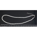 Бусы из лунного камня (беломорит) 42см, шарик 4.5мм огранка, через бисер