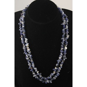 Бусы из содалита длинные, галтовка, 120 см