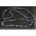 Бусы из содалита длинные, галтовка, 120 см