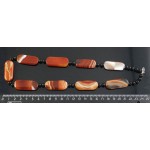 Бусы из сердолика прямоугольник заоваленный 15*40мм, шарик 6мм, 53см