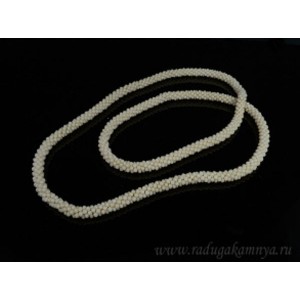 Бусы 120-130см из циркона жгут цвет бежевый матовый
