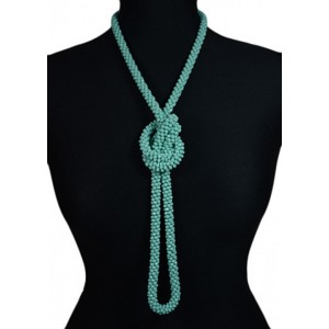 Бусы 130см из циркона жгут цвет бирюзовый светлый