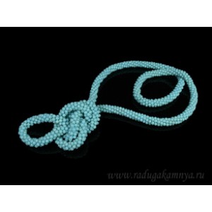 Бусы 120-130см из циркона жгут цвет голубой матовый