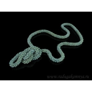 Бусы 120-130см из циркона жгут цвет серо-зеленый матовый