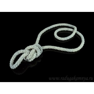 Бусы 120-130см из циркона жгут цвет серый матовый