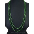 Бусы из циркона 8мм в оплетении, цвет зеленый, 175см