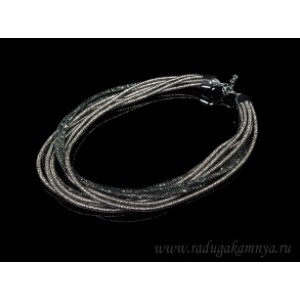 Бусы с цирконом в сетке 9нитей 4мм цвет чрный, серый, 52см Бусы с цирконом в сетке 9нитей 4мм цвет чрный, серый, 52см