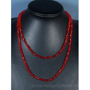 Бусы-браслет на резинке из циркона 4мм красный, 100см Бусы-браслет на резинке из циркона 4мм красный, 100см