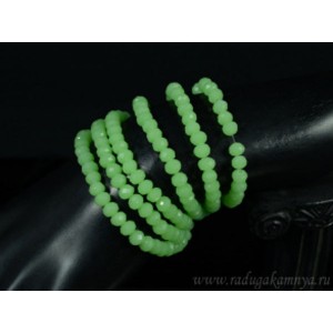 Бусы-браслет на резинке из циркона 6мм мятный, 90см