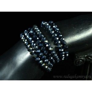 Бусы-браслет на резинке из циркона 6мм хамелеон, 88см