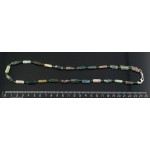 Бусы из яшмы зеленой, брусок 12х4мм + хрусталь