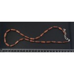 Бусы из яшмы красно-коричневой, брусок 12х4мм + хрусталь