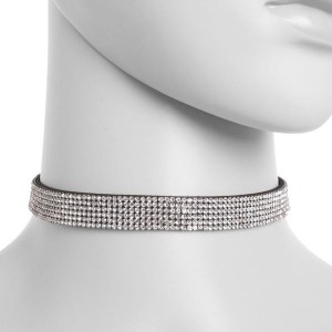 Ожерелье на струнке "Грация искр", тонкий, цвет черно-серебряный, L=30 см