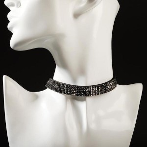 Ожерелье на струнке "Грация искр" тонкий, цвет чёрный, L=30 см