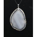 Кулон срез агата серого