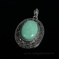 Кулон овал 38*47мм авантюрин зеленый