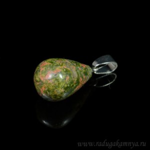 Кулон унакит капля 12*17мм