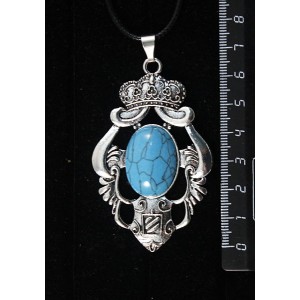 Кулон из бирюзы (иск.), овал 25х18мм, "императрица"