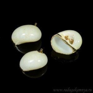 Кулон из перламутра ракушка 25*30мм цвет молочный