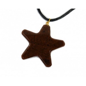 Кулон из обсидиана "Звезда" 38*40мм.