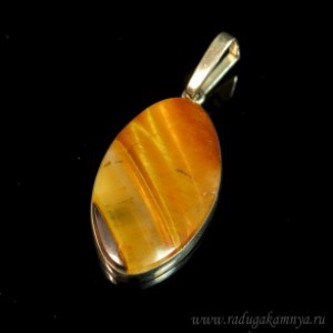 Кулон  из тигрового глаза, 22*43мм