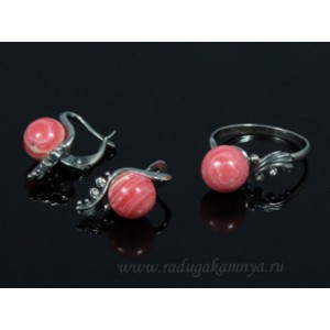 Кольцо и серьги с агатом тонированным Кольцо и серьги с агатом тонированным