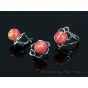 Кольцо и серьги с агатом тонированным Кольцо и серьги с агатом тонированным