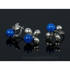 Кольцо и серьги с агатом тонированным Кольцо и серьги с агатом тонированным