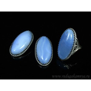 Кольцо и серьги с агатом тонированным, цвет лаванда Кольцо и серьги с агатом тонированным, цвет лаванда