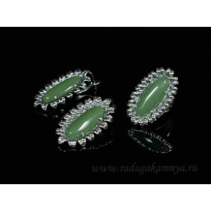 Кольцо и серьги авантюрин зеленый Кольцо и серьги авантюрин зеленый