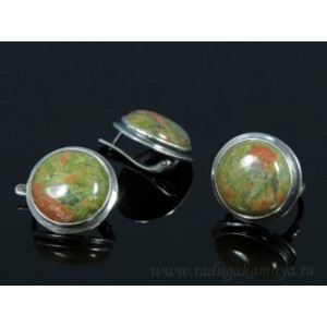 Кольцо и серьги унакит