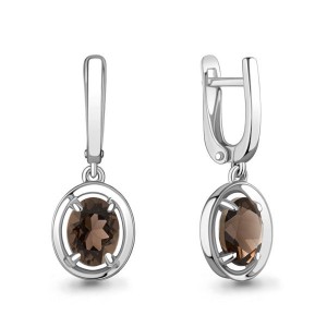 C925 Серьги 2,64г раухтопаз родирование