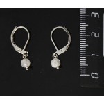 Серьги из лунного камня (беломорит), шарик 5мм огранка