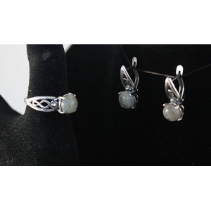 Кольцо и серьги с лабрадоритом