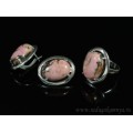 Кольцо и серьги с родонитом