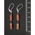 Серьги из яшмы красно-коричневой, 2 бруска 12х4мм + хрусталь