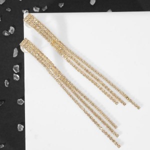 Клипсы "Лёд" тройная сплошная, цвет белый, цвет золотистый