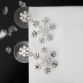 Серьги "Новогодние" снежинки со стразами, цвет белый, цвет серебристый