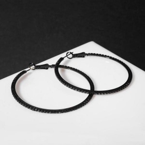 Серьги-кольца "Классика"новая d= 5, цвет чёрный