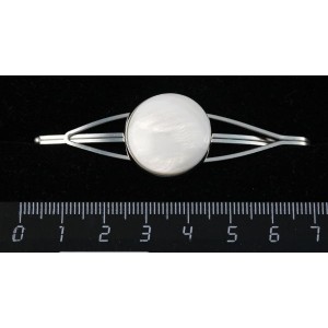 Заколка из перламутра, зажим для волос, цвет ант. серебро, 20мм