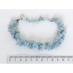Браслет из аквамарина, галтовка, жгут 2 нити, на застежке