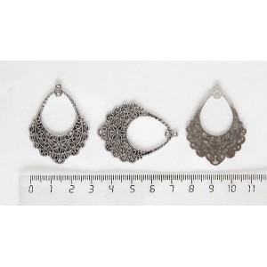 Коннектор "корзина цветов" 2 петли, цвет ант. серебро