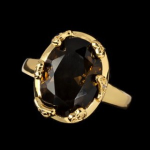 Кольцо из раухтопаза, овал граненный 13х9мм