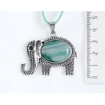 Кулон из агата зеленого (тонировка) 