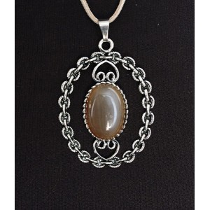 Кулон из агата кофейного (тонировка) 